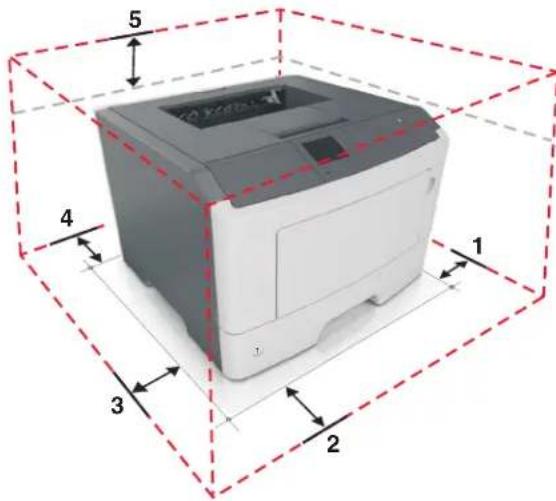 LEXMARK MS510dn - Selecting a location for the printer - 1