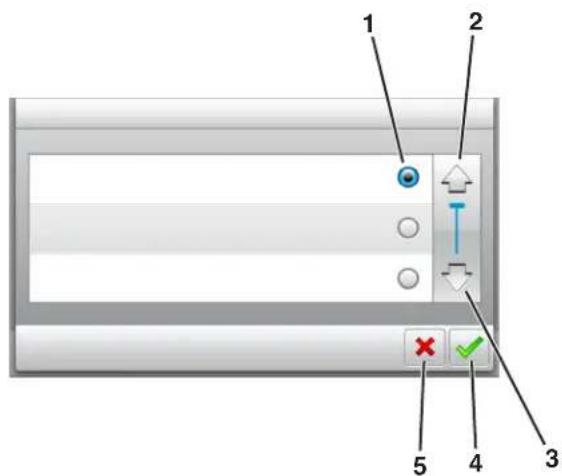 LEXMARK MS510dn - Using the touch-screen buttons - 1