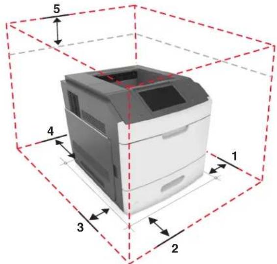 LEXMARK MS811dn - Selecting a location for the printer - 4