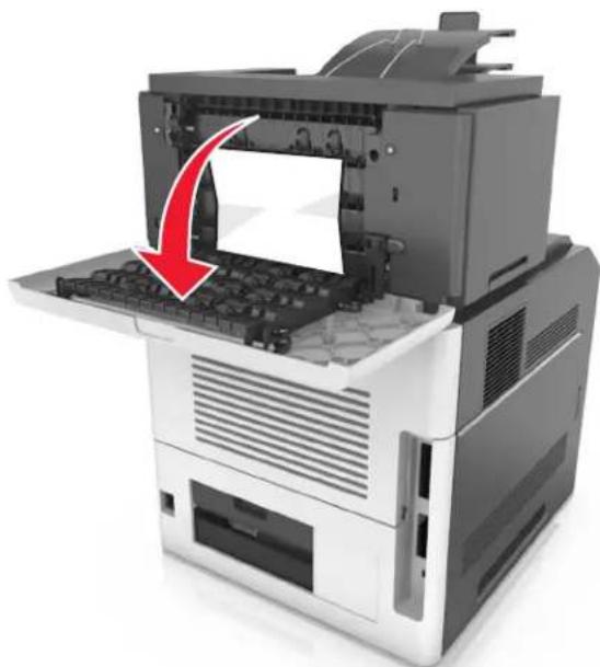 LEXMARK MS811dn - [x]-page jam, remove paper, open mailbox rear door. Leave paper in bin. [43y.xx] - 1