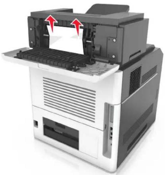 LEXMARK MS811dn - [x]-page jam, remove paper, open expander rear door. Leave paper in bin. [41y.xx] - 2