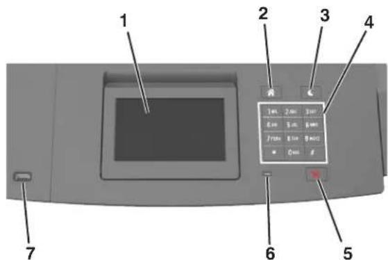 LEXMARK MS811dn - Using the printer control panel - 1
