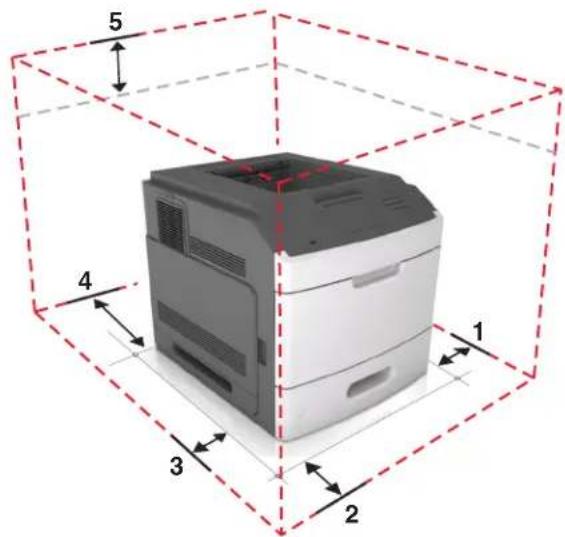 LEXMARK MS811dn - Selecting a location for the printer - 3