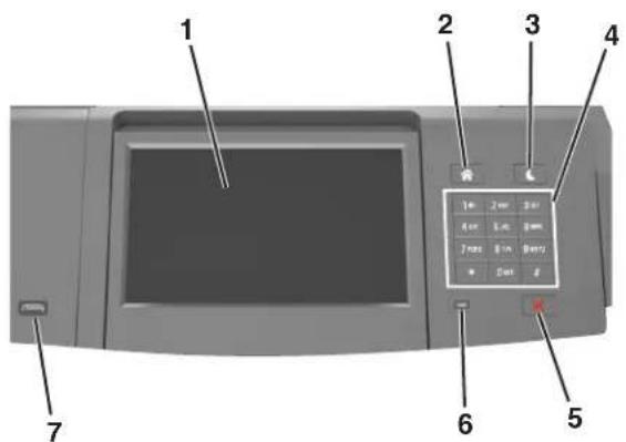 LEXMARK MS811dn - Using the printer control panel - 1
