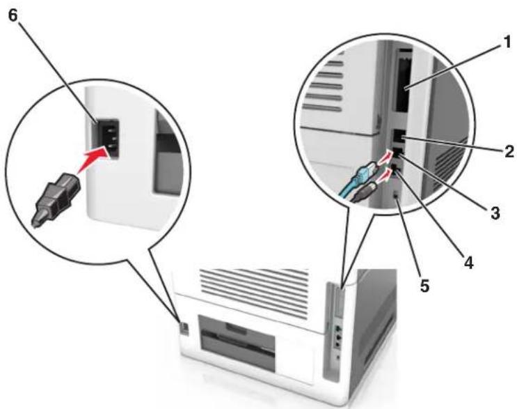 LEXMARK MS811dn - Attaching cables - 2