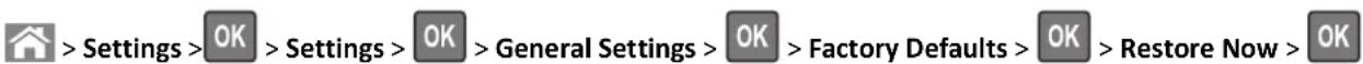 LEXMARK MS811dn - Restoring factory default settings - 1
