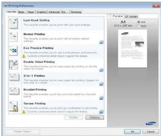 SAMSUNG ProXpress M3320ND - Opening printing preferences - 3