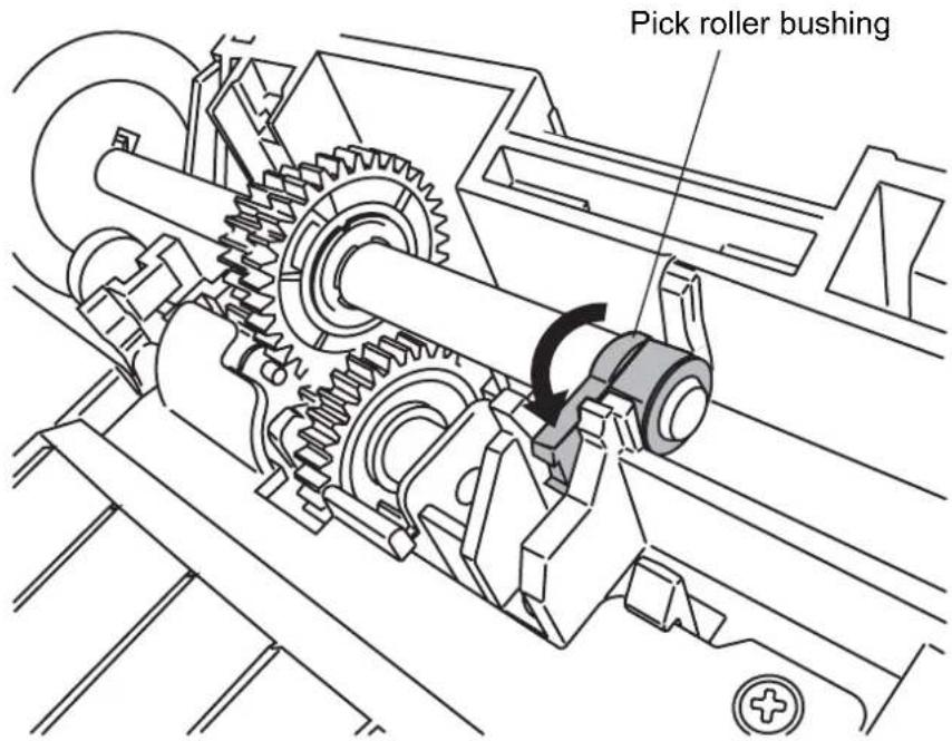 FUJITSU fi-5530C2 - Attach the Pick roller shaft to the scanner. - 2