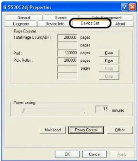 FUJITSU fi-5530C2 - Click the [Device Set] tab. - 1