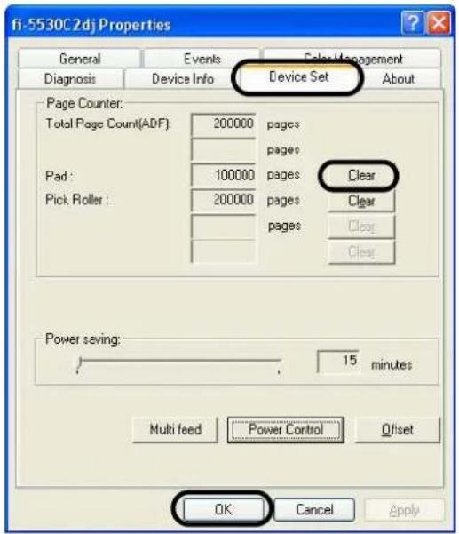 FUJITSU fi-5530C2 - Reset the pad counter. - 1