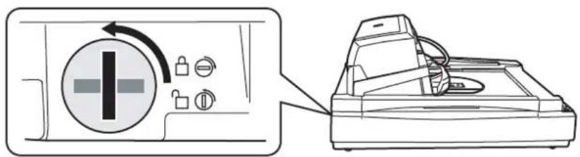 FUJITSU fi-6670A - 2Unlock the Transport Lock (Flatbed type only). - 1