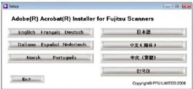 FUJITSU fi-6770 - 2Click the button for the language to be used for the installation. - 1