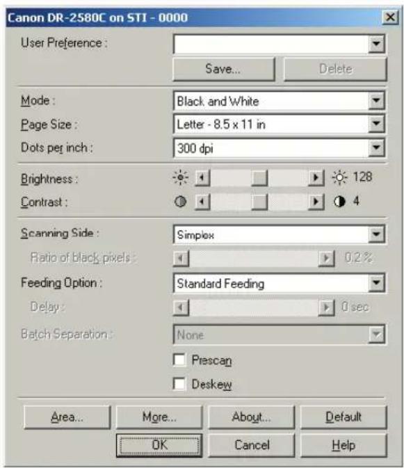 CANON imageFORMULA DR-2580C - On the [Scan] menu, click [Scanner Setting]. - 2