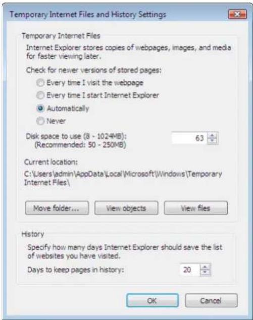 FUJITSU fi-6010N - Checking the Internet Explorer Cache Settings - 1