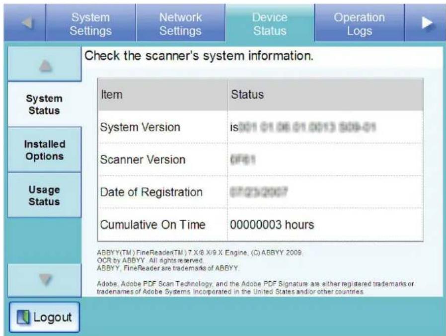 FUJITSU fi-6010N - Viewing the System Status - 2