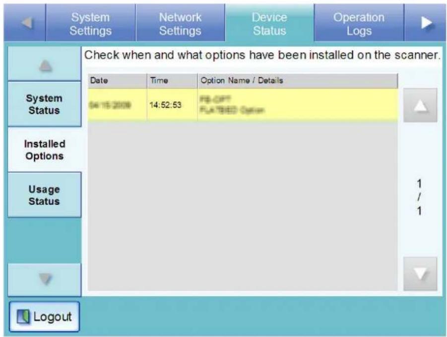 FUJITSU fi-6010N - Viewing the Status of Installed Options - 2
