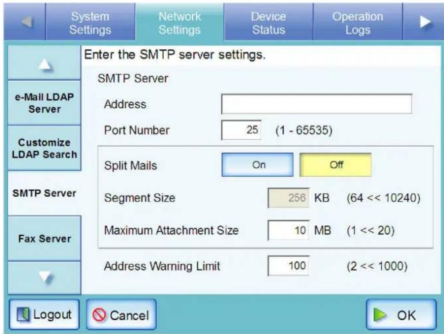 FUJITSU fi-6010N - Setting the e-Mail Server (SMTP Server) Touch Panel Admin Tool Central Admin - 2