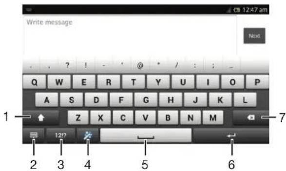 SONY LT26i - Using the on-screen keyboard - 1