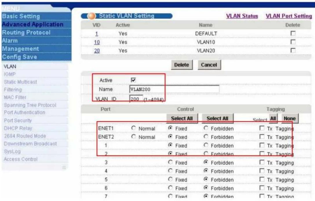 ZYXEL IES-1248-51A ADSL 2+ - VLAN settings - 4