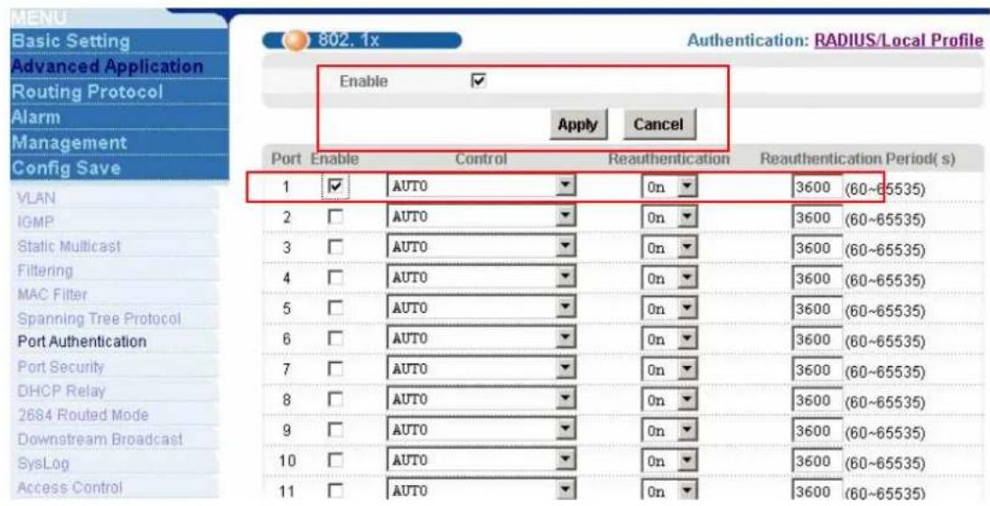 ZYXEL IES-1248-51A ADSL 2+ - RADIUS settings: - 2