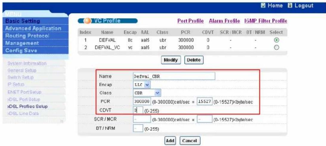 ZYXEL IES-1248-51A ADSL 2+ - VC profile setup - 2