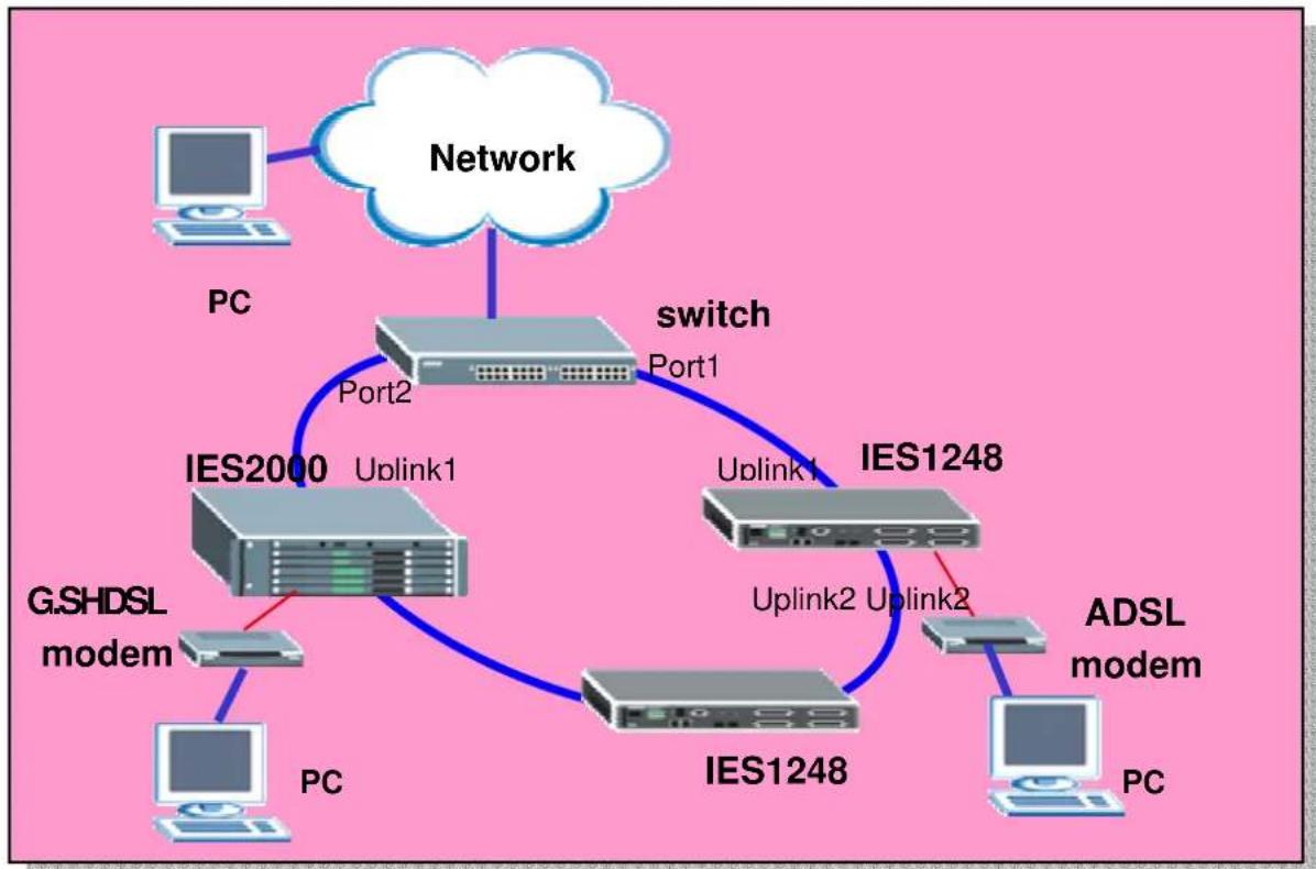 ZYXEL IES-1248-51A ADSL 2+ - Setting up the Ring Environment - 1