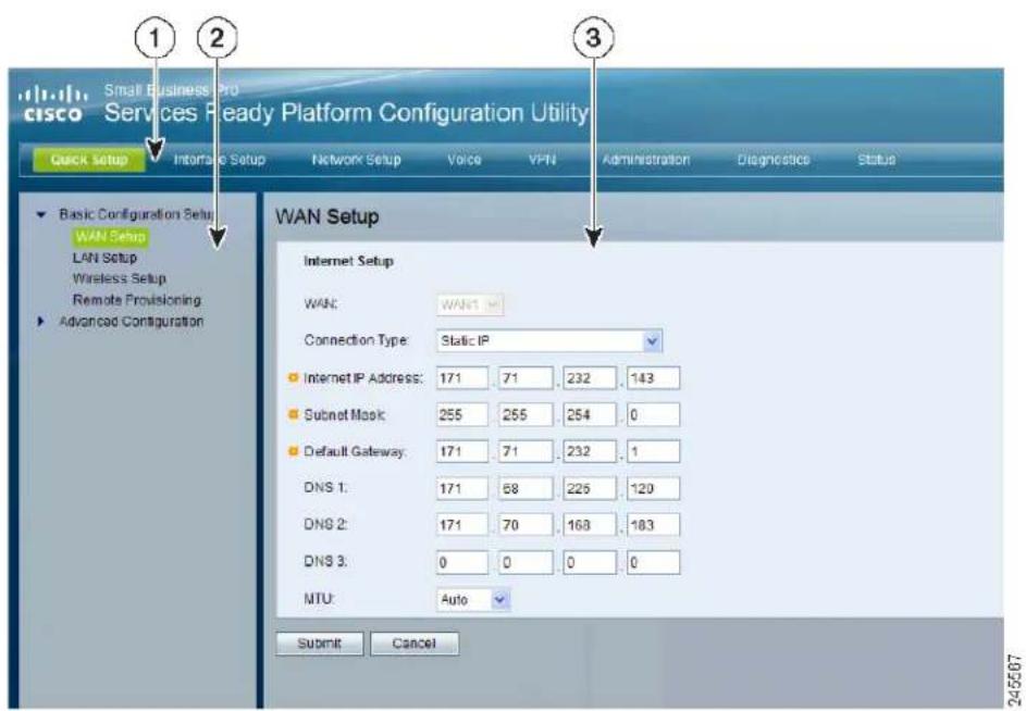 CISCO SRP 521W - Main Window Areas - 1