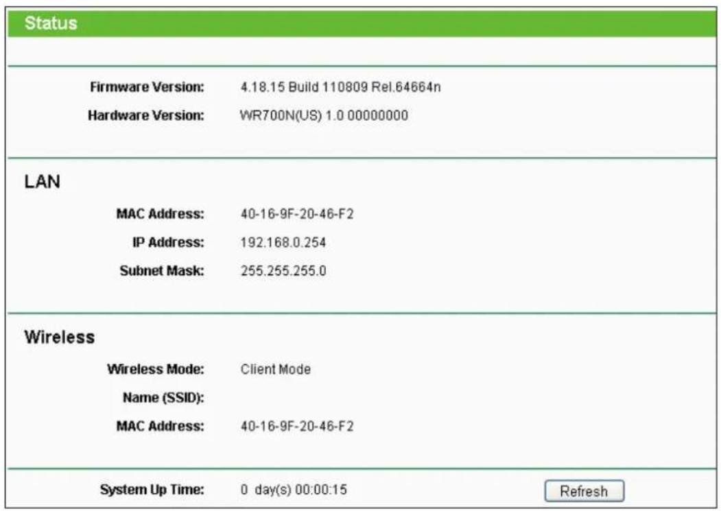 TP-LINK TL-WR700N - Status - 1