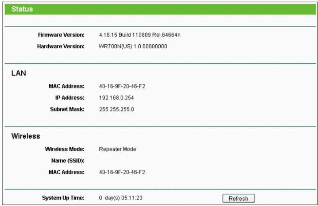 TP-LINK TL-WR700N - Status - 1