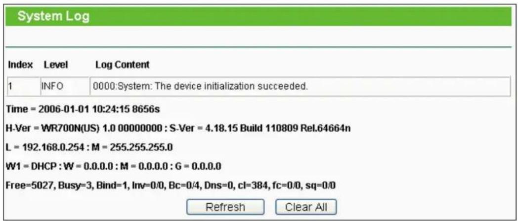 TP-LINK TL-WR700N - System Log - 1