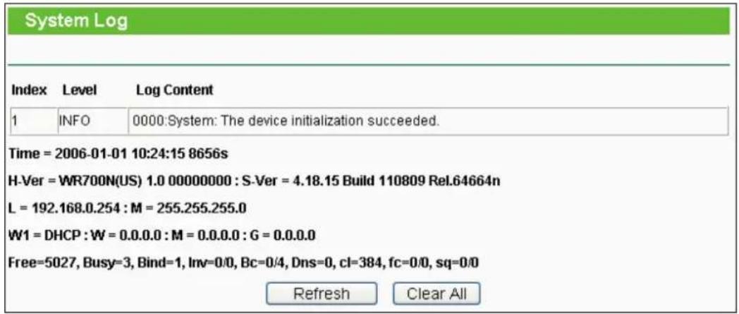 TP-LINK TL-WR700N - System Log - 1