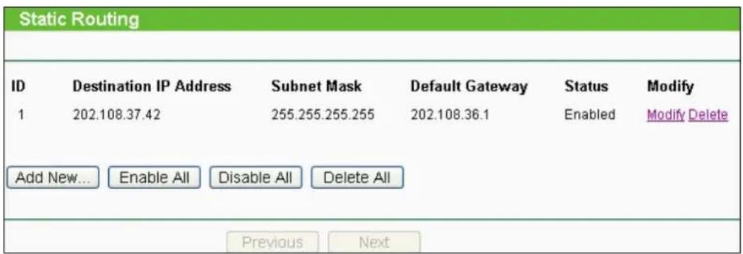 TP-LINK TL-WR700N - Static Routing - 1
