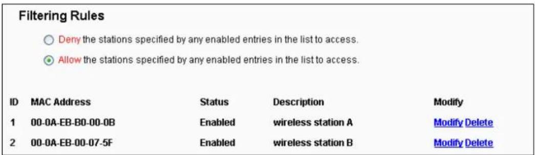 TP-LINK TL-WR700N - To modify or delete an existing entry: - 1