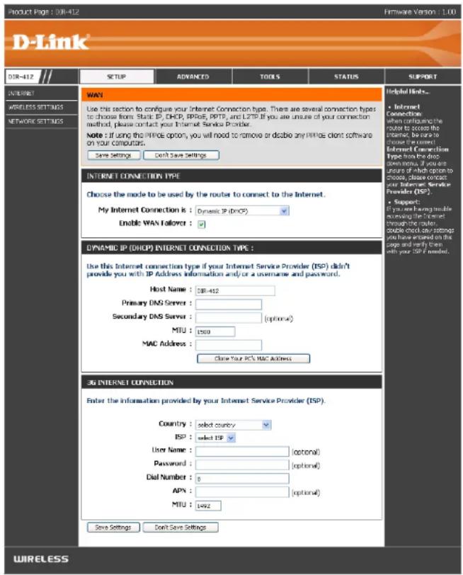 D-LINK DIR-412 - Manual Configuration (WAN Mode) - 1