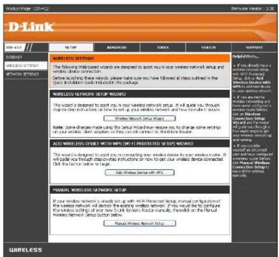 D-LINK DIR-412 - Wireless Connection Setup Wizard - 1