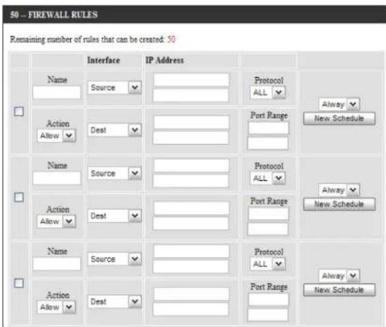 D-LINK DIR-412 - Firewall Rules - 1