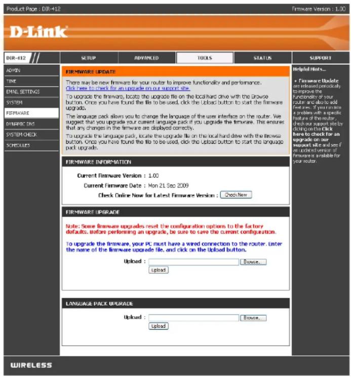 D-LINK DIR-412 - Update Firmware - 1