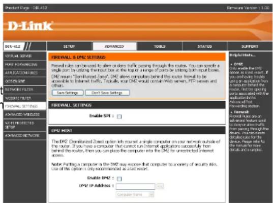 D-LINK DIR-412 - Firewall Settings - 1