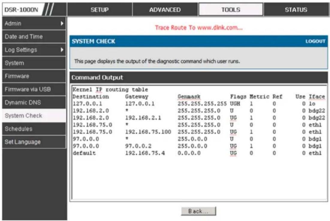 D-LINK DSR-150N - Trace Route - 1
