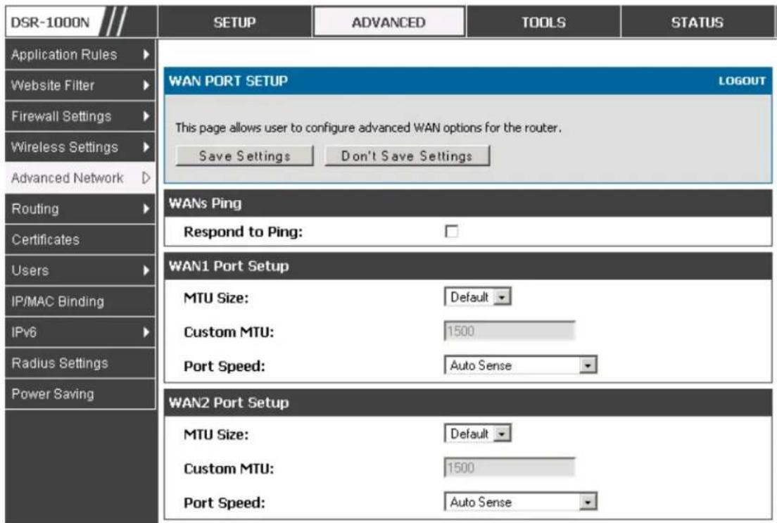 D-LINK DSR-150N - WAN Port Settings - 1