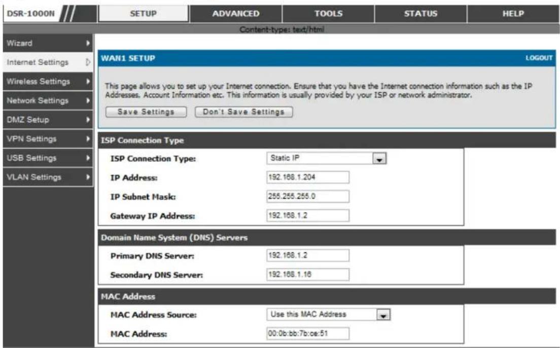 D-LINK DSR-150N - DHCP WAN - 1