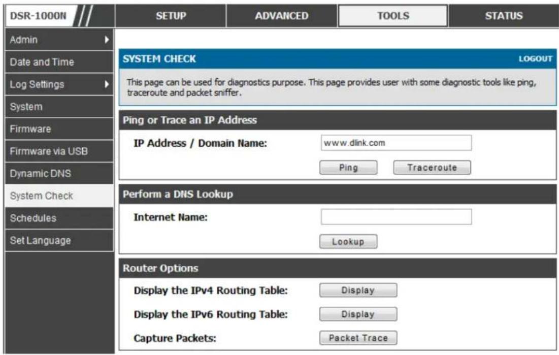 D-LINK DSR-150N - Using Diagnostic Tools - 1