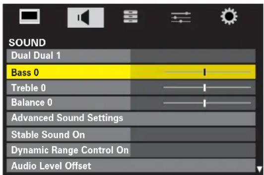 TOSHIBA 37RV635D - Bass, Treble and Balance - 1