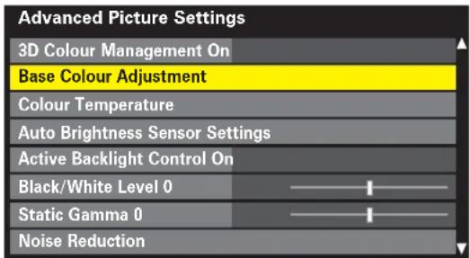 TOSHIBA 37RV635D - Base Colour Adjustment - 1