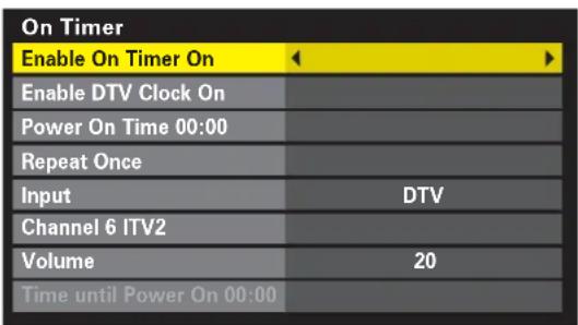 TOSHIBA 37RV635D - Setting the On Timer - 1