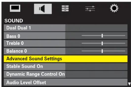 TOSHIBA 37RV635D - Advanced Sound Settings - 1
