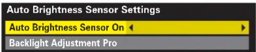 TOSHIBA 37RV635D - Auto Brightness Sensor Settings - 1