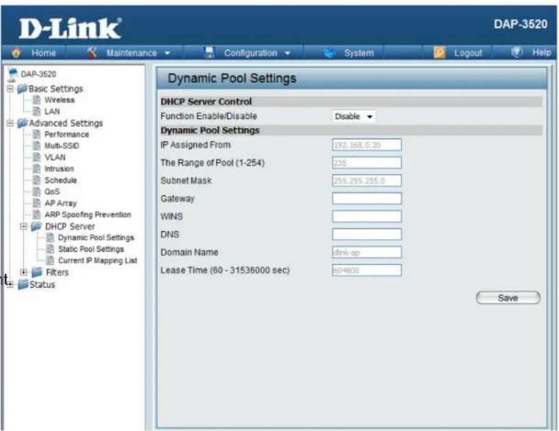 D-LINK DAP-3520 - Subnet Mask: - 1