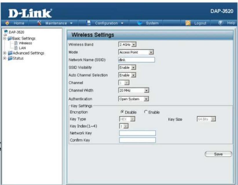 D-LINK DAP-3520 - Channel: - 1