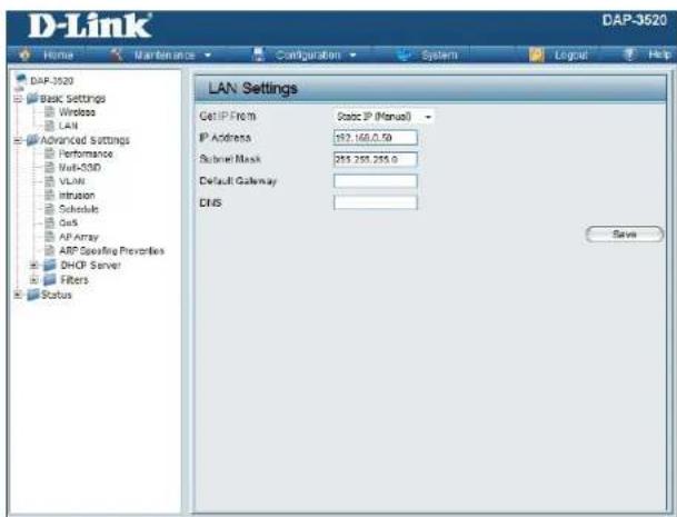 D-LINK DAP-3520 - Default Gateway: - 1